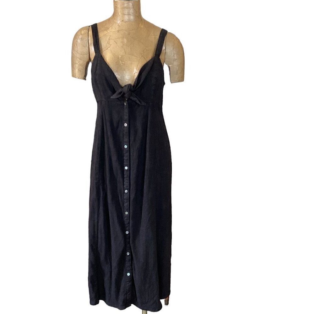 Splendid Linen Blend Button-Front Sleeveless Sund… - image 2